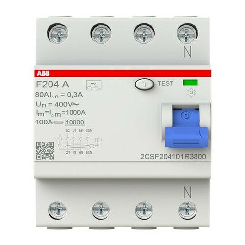 ABB Stotz S&J FI-Schutzschalter pro M Compact F204A-80/0,3 ABB Stotz S&J FI-Schutzschalter pro M Compact F204A-80/0,3