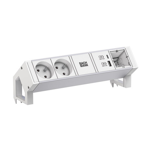 Bachmann Steckdosenleiste DESK2 ALU WHITE 937.415