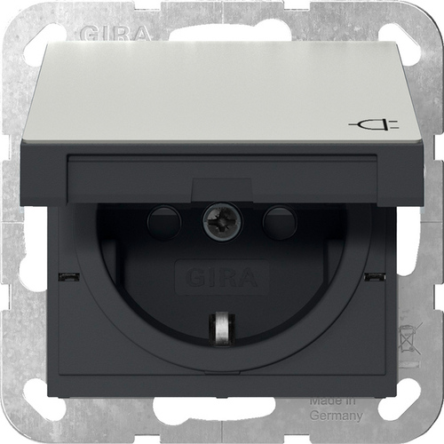Gira SCHUKO-Steckd. KD + SH Edelstahl 4414600