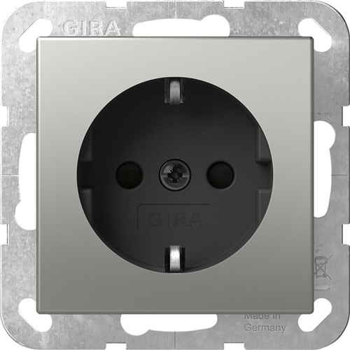 Gira SCHUKO-Steckd. SRK System 55 Edelstahl 4180600