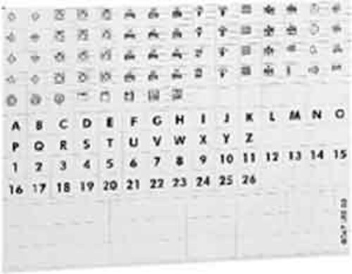 Legrand (BT) Blatt m. Symbolen Leucht.,Steckd.,Zahl Legrand 004999