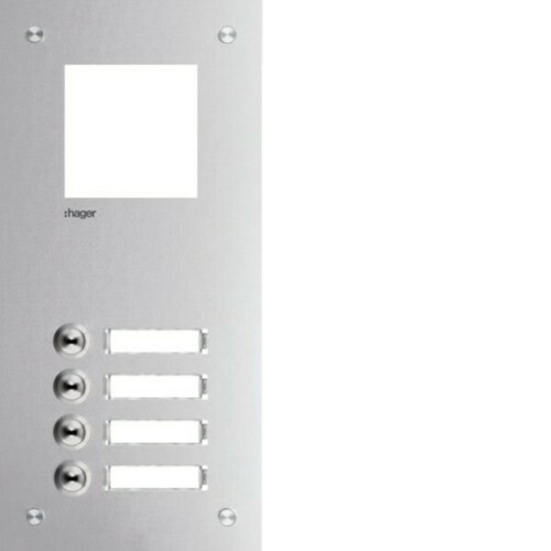 Hager Frontplatte intercom mono 4 Tasten RTQ104X Hager Frontplatte intercom mono 4 Tasten RTQ104X
