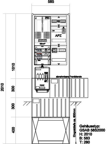 GSAB Elektrotechnik Zähleranschlusssäule 1Z, ohne TSG 01.00.1P11APZRfZ GSAB Elektrotechnik Zähleranschlusssäule 1Z, ohne TSG 01.00.1P11APZRfZ