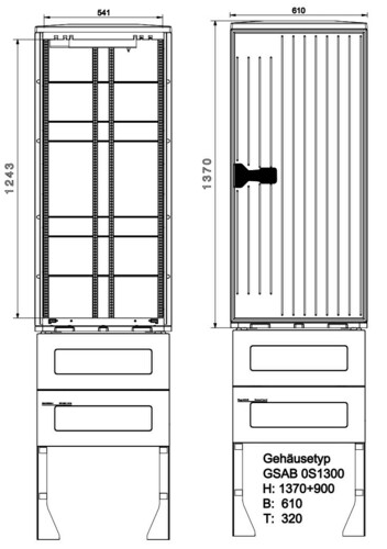 GSAB Elektrotechnik Normkabelverteiler Gr.0ohne Sockel HxBx 0S1300DS
