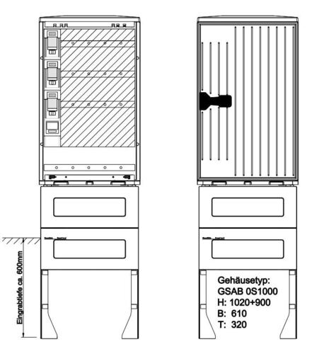 GSAB Elektrotechnik Normkabelverteiler Gr.0ohne Sockel HxBx 0S1000KLSL2