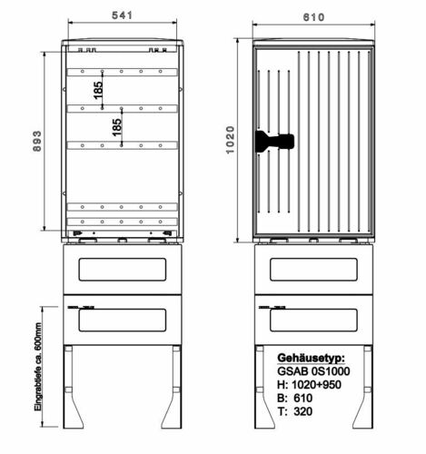 GSAB Elektrotechnik Normkabelverteiler Gr.0ohne Sockel HxBx 0S1000K5