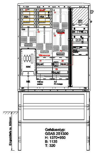 GSAB Elektrotechnik Zähleranschlusssäule 3Zähler/TSG) PV 00.00.1P3Ei-emob GSAB Elektrotechnik Zähleranschlusssäule 3Zähler/TSG) PV 00.00.1P3Ei-emob