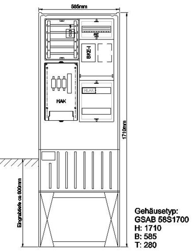GSAB Elektrotechnik Zähleranschlusssäule werk (1Zähler 02.00.1P11bez GSAB Elektrotechnik Zähleranschlusssäule werk (1Zähler 02.00.1P11bez