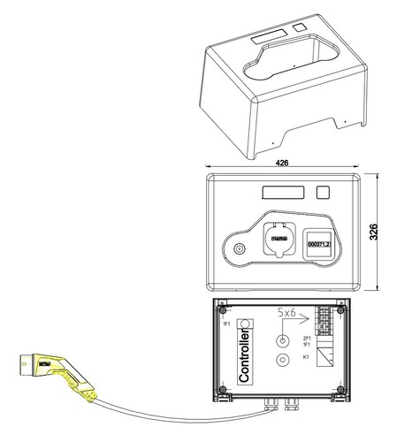 GSAB Elektrotechnik Ladebox Typ2, 22 kW, incl. Kabel 5m 6mm² mit Emo#43W-Profiz3ph5g6 GSAB Elektrotechnik Ladebox Typ2, 22 kW, incl. Kabel 5m 6mm² mit Emo#43W-Profiz3ph5g6