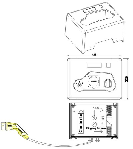 GSAB Elektrotechnik Ladebox Typ2, 22 kW, incl. Kabel 5m 6mm² (ohne Emob#43W-Profi3ph5g6 GSAB Elektrotechnik Ladebox Typ2, 22 kW, incl. Kabel 5m 6mm² (ohne Emob#43W-Profi3ph5g6