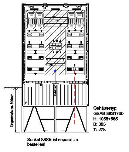 GSAB Elektrotechnik Verteilersäule für Emobility H:1065 x Verteilerschrank GSAB Elektrotechnik Verteilersäule für Emobility H:1065 x Verteilerschrank
