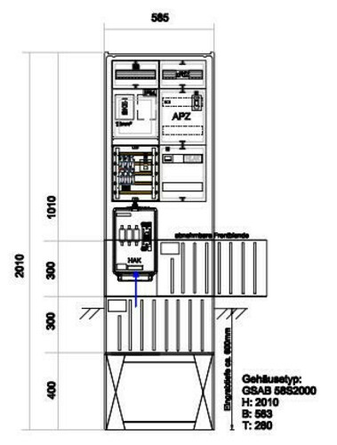 GSAB Elektrotechnik Zähleranschlußsäule (1Zähler BKE-I) mit Z#00.00.1P11ezAPZRfZ GSAB Elektrotechnik Zähleranschlußsäule (1Zähler BKE-I) mit Z#00.00.1P11ezAPZRfZ