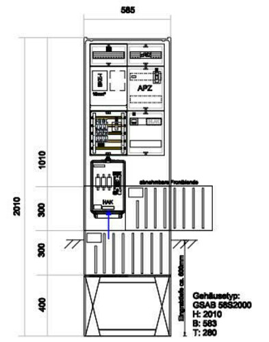 GSAB Elektrotechnik Zähleranschlußsäule Westfalen Weser Z#15.00.1P11ezAPZRfZ