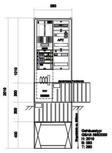 GSAB Elektrotechnik Zähleranschlußsäule SH-Netz (1Zähler Zäh#42.00.1P11APZRfZ