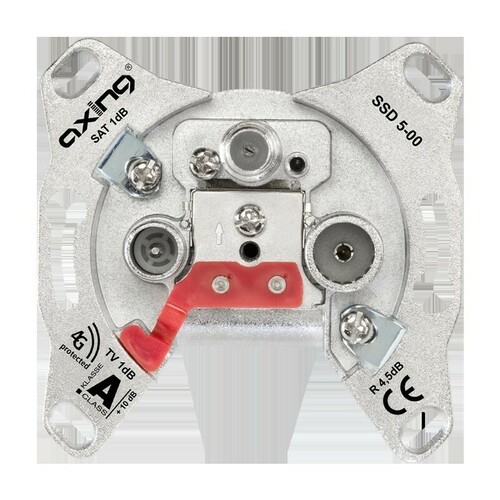 Jung 3-Loch Univers.SAT/BK-Dose 1,0 dB, Einzeldose SSD 5-00