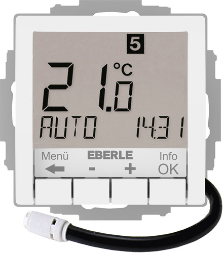 Eberle Controls UP-Uhrenthermostat Hinterleuchtung weiß UTE4800F-RAL9010-G55