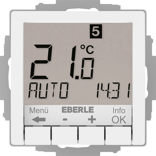 Eberle Controls UP-Uhrenthermostat Hinterleuchtung weiß UTE4800R-RAL9010-G55