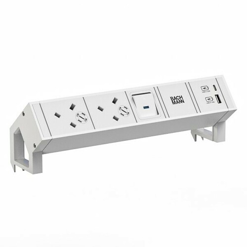 Bachmann Tischsteckdose DESK2 weiß 2xUK 9.023.231