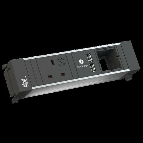 Bachmann Einbausteckdose 1xUK 90° 1xUSB 9.160.510