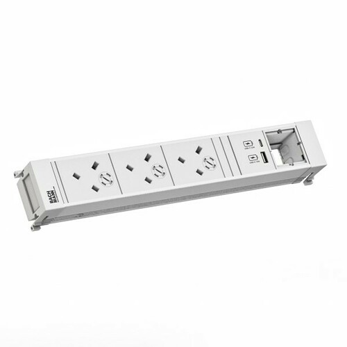Bachmann Einbausteckdose 3xUK 45° 1xCM 916.710