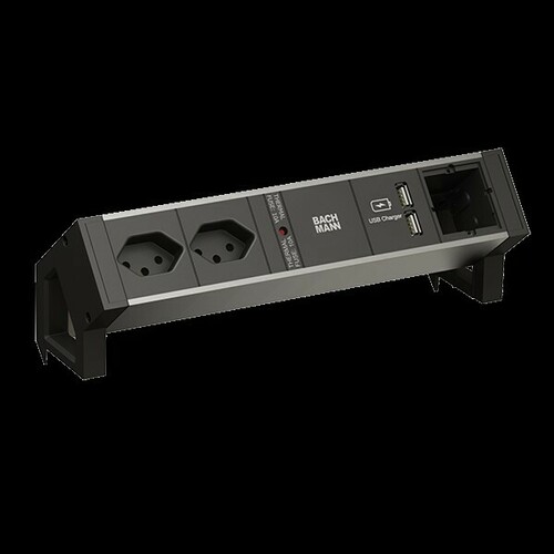 Bachmann Steckdosenleiste DESK2 ALU BLACK 937.003