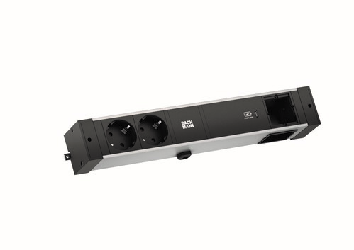 Bachmann Steckdosenleiste DESK RAIL 2xCEE7/3 941.306