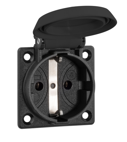 ABL GmbH EB-Steckdose 1K schwarz Sk 1661
