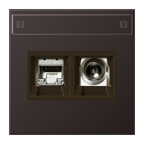 Jung Smart-TV-Anschlussdose 2-fach Schriftfeld, dark MMD AL 4521 D