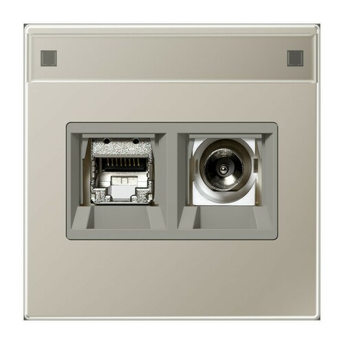 Jung Smart-TV-Anschlussdose 2-fach Schriftfeld, Edst MMD ES 4521