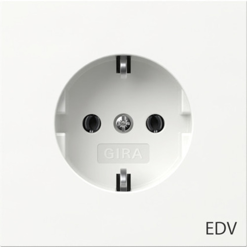 Gira SCHUKO-Steckdose reinweiß Aufdruck EDV 445870