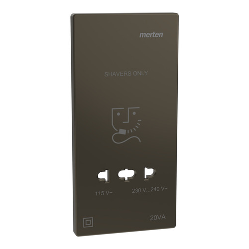 Merten Zentralplatte Moccametall. Rasiersteckdose met. MEG2109-3452