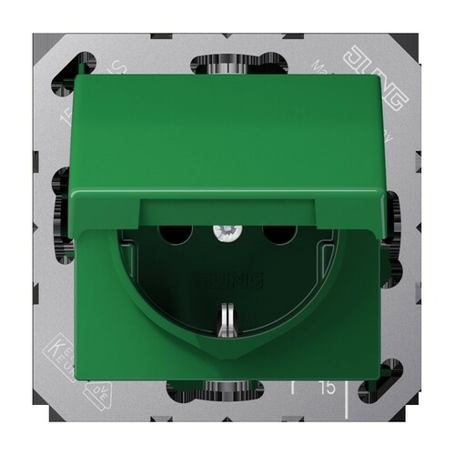 Jung SCHUKO-Steckdose, 16 A 250 16 A 250 V AS 1521 BFKL GN