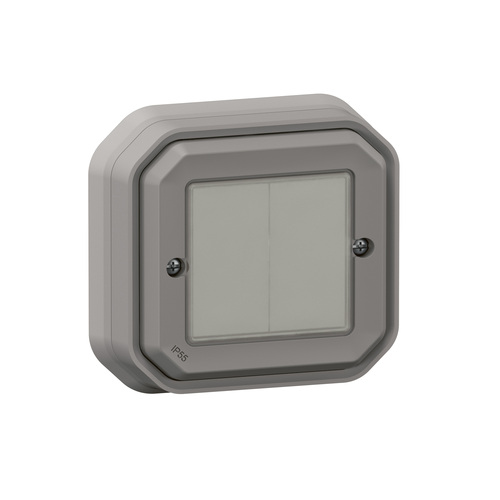 Legrand Wandsender Licht 2-fach IP 55, Grau Legrand 069819L