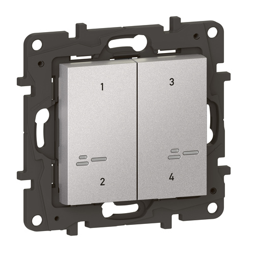 Legrand Szenentaster 4-Fach Aluminium Legrand 863704 Legrand Szenentaster 4-Fach Aluminium Legrand 863704