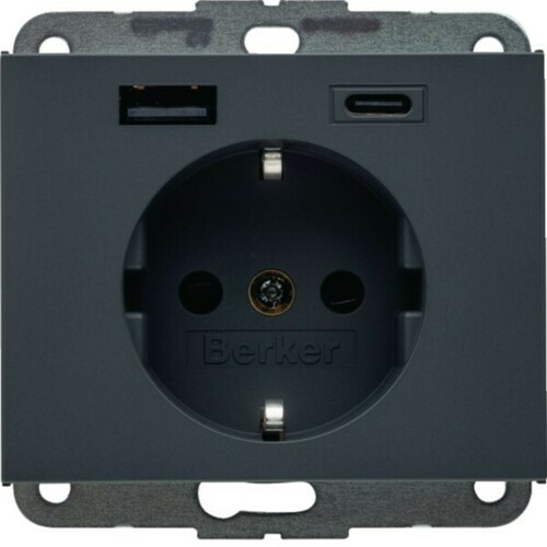 Berker Steckdose AC 20W PD K.x anth. matt, lackiert 48147006 Berker Steckdose AC 20W PD K.x anth. matt, lackiert 48147006
