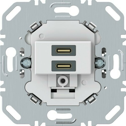 Berker USB Ladesteckdose eck. Tragring, weiß 270419