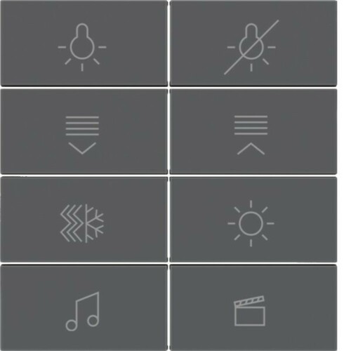 Berker Tasten für Tastsensormodul 8fach, S.x/B.x, anthrazit 81184186 Berker Tasten für Tastsensormodul 8fach, S.x/B.x, anthrazit 81184186