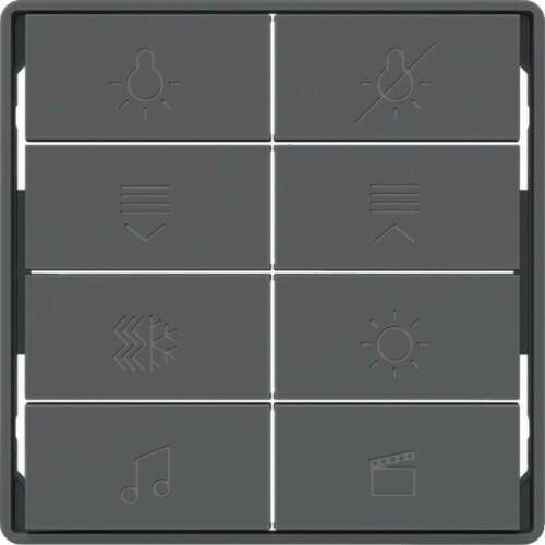 Berker Tasten für Tastsensormodul 8fach, Q.x, anthrazi 81184226 Berker Tasten für Tastsensormodul 8fach, Q.x, anthrazi 81184226
