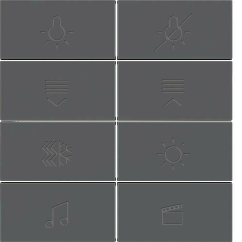 Berker Tasten für Tastsensormodul 8fach, S.x/B.x, anthrazit 81184286 Berker Tasten für Tastsensormodul 8fach, S.x/B.x, anthrazit 81184286