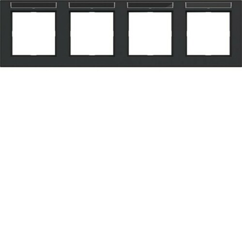 Hager RA 4-fach ch waager. Beschr.fe ld A.1 schwarz matt WAD6402BM