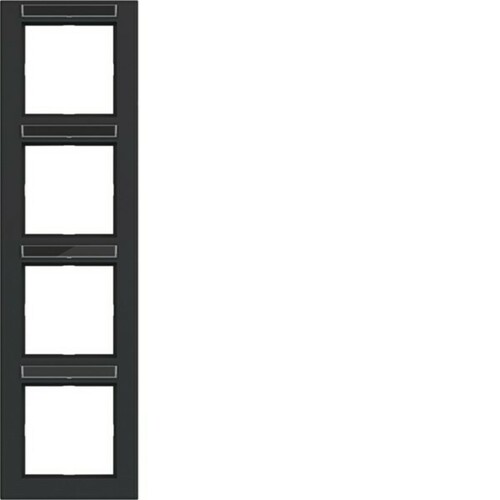 Hager RA 4-fach ch senkr. Beschr.fel d A.1 schwarz matt WAD6403BM