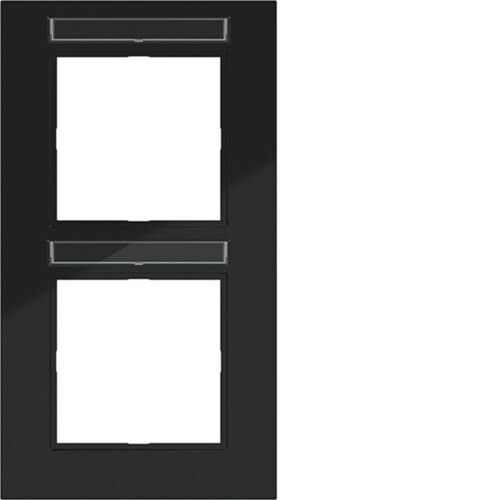Hager RA 2-fach ch senkr. Beschr.fel d A.8 schwarz gl WAD8203BG