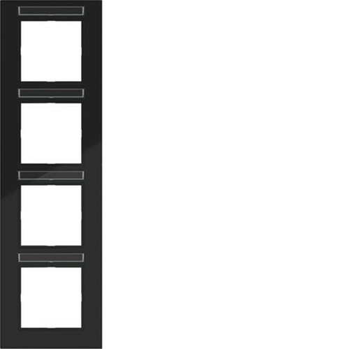 Hager RA 4-fach ch senkr. Beschr.fel d A.8 schwarz gl WAD8403BG Hager RA 4-fach ch senkr. Beschr.fel d A.8 schwarz gl WAD8403BG
