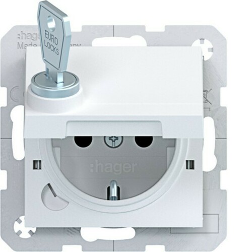 Hager Std. SCHUKO KLD EHBS Ax/Cx lichtweiß mt WAS1415WM Hager Std. SCHUKO KLD EHBS Ax/Cx lichtweiß mt WAS1415WM
