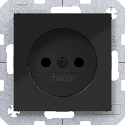 Hager Std. o. Schutzk. erh. BS Ax/Cx schwarz gl WAS5200BG Hager Std. o. Schutzk. erh. BS Ax/Cx schwarz gl WAS5200BG