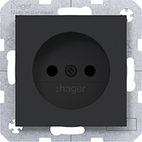 Hager Std. o. Schutzk. erh. BS Ax/Cx schwarz matt WAS5200BM Hager Std. o. Schutzk. erh. BS Ax/Cx schwarz matt WAS5200BM