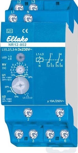 Eltako Netzüberwachungsrelais 2W pot.frei 10A/250V NR12-002-3x230V