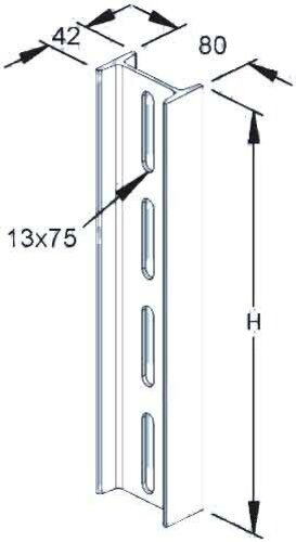 Rico H-Stiel I80 ohne Kopfplat. 2000 mm lang 16A1-2000