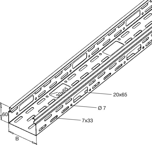 Rico Kabelrinne 3m 60x60mm 151N1-06