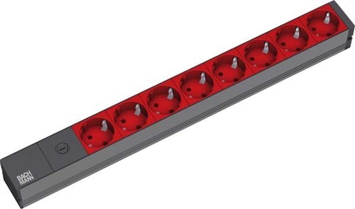 Bachmann 19Zoll Steckdosenleiste 8f 1HE, m.Feinsicherung 333.538